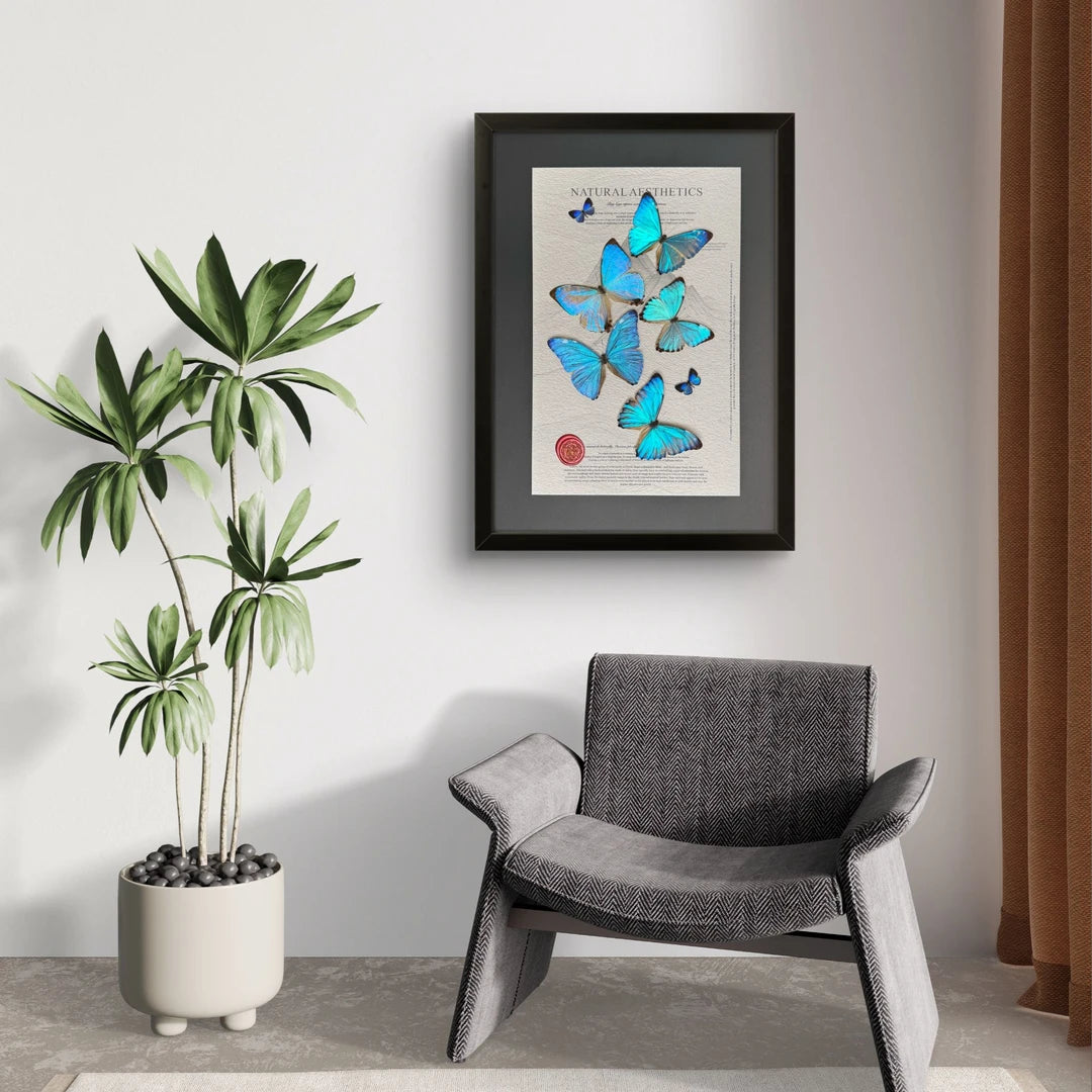 FLORAFLY "Midsummer Night" luxury-style butterfly assemblage vertical wood frame real butterfly specimen frame decorative art gift - image 5