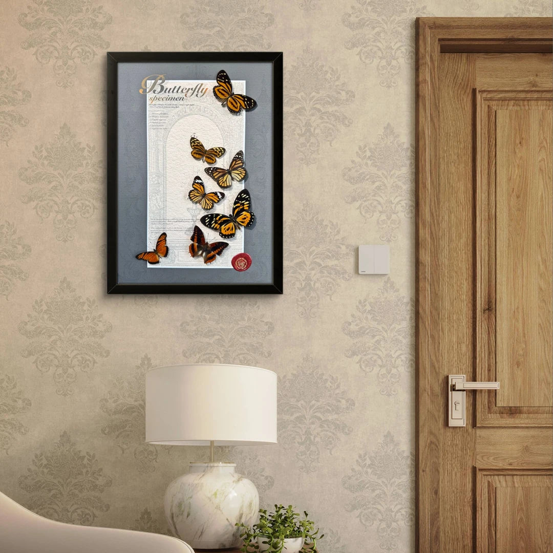 FLORAFLY "Autumn" real butterfly specimen porch decoration painting sofa living room shop wall art creative gift - image 5