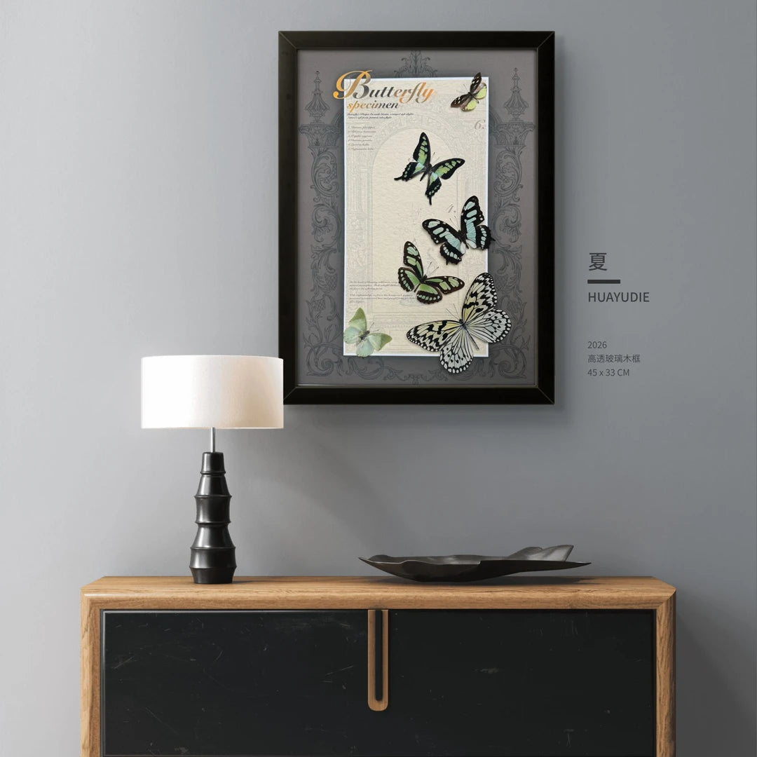FLORAFLY "Summer" luxury-style butterfly assemblage vertical wood frame real butterfly picture frame simple decorative art gift - image 4