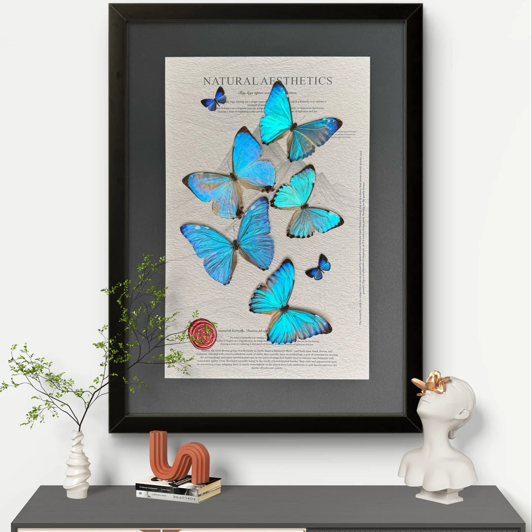FLORAFLY "Midsummer Night" luxury-style butterfly assemblage vertical wood frame real butterfly specimen frame decorative art gift - image 3