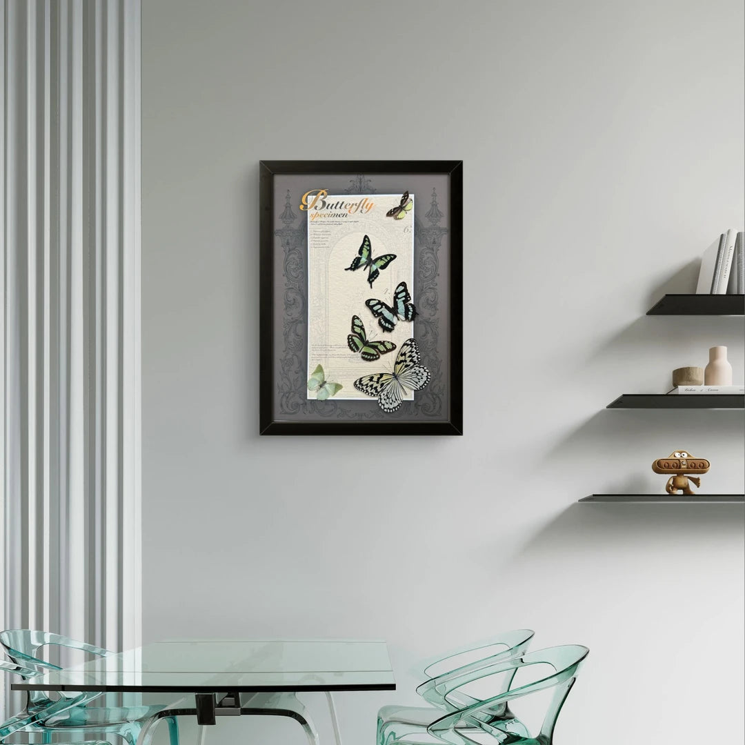 FLORAFLY "Summer" luxury-style butterfly assemblage vertical wood frame real butterfly picture frame simple decorative art gift - image 3