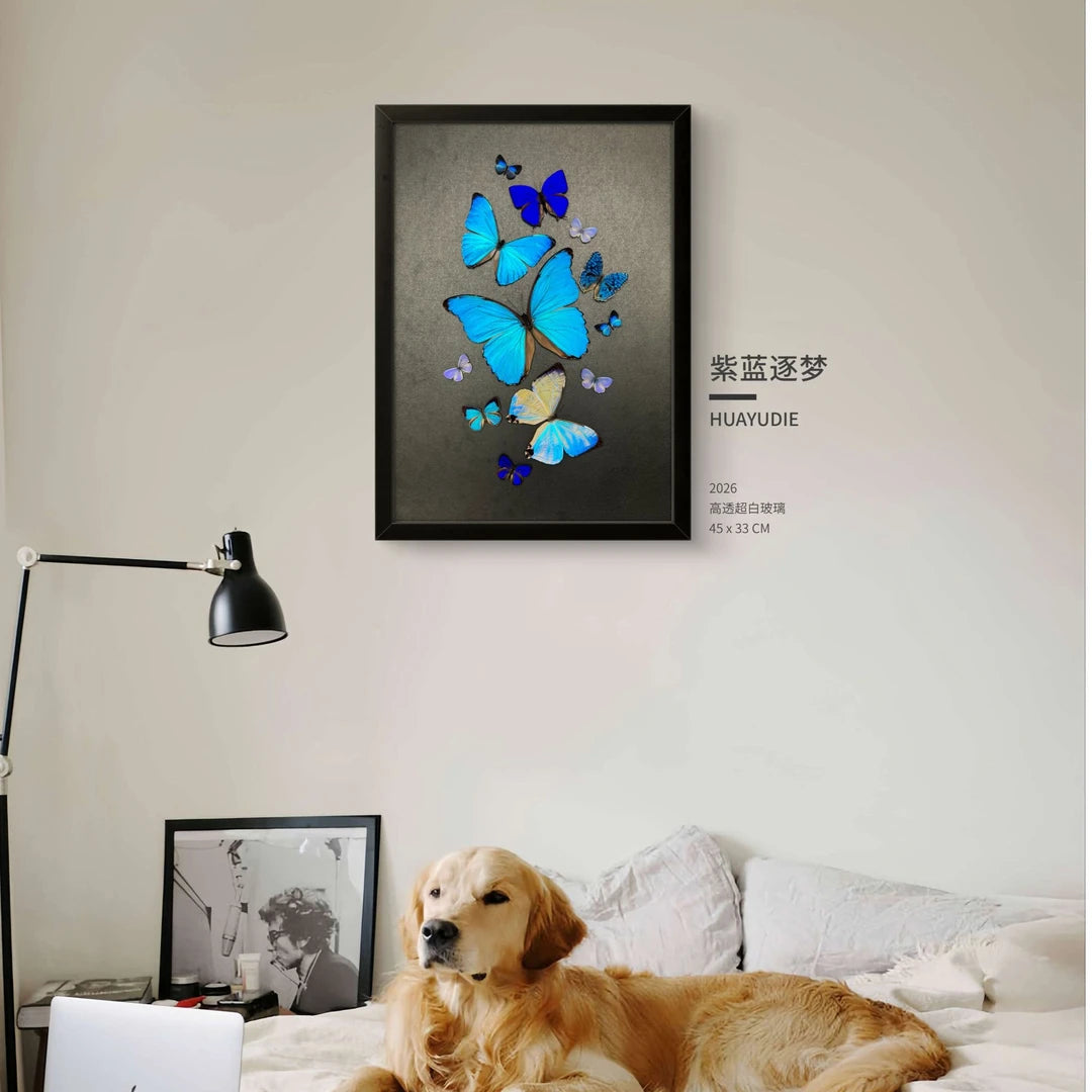 FLORAFLY "Purple and Blue Chasing Dreams" light luxury Italian decorative art living room bedroom entrance simple premium wall art - image 2