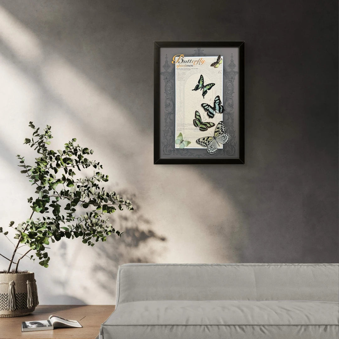 FLORAFLY "Summer" luxury-style butterfly assemblage vertical wood frame real butterfly picture frame simple decorative art gift - image 2