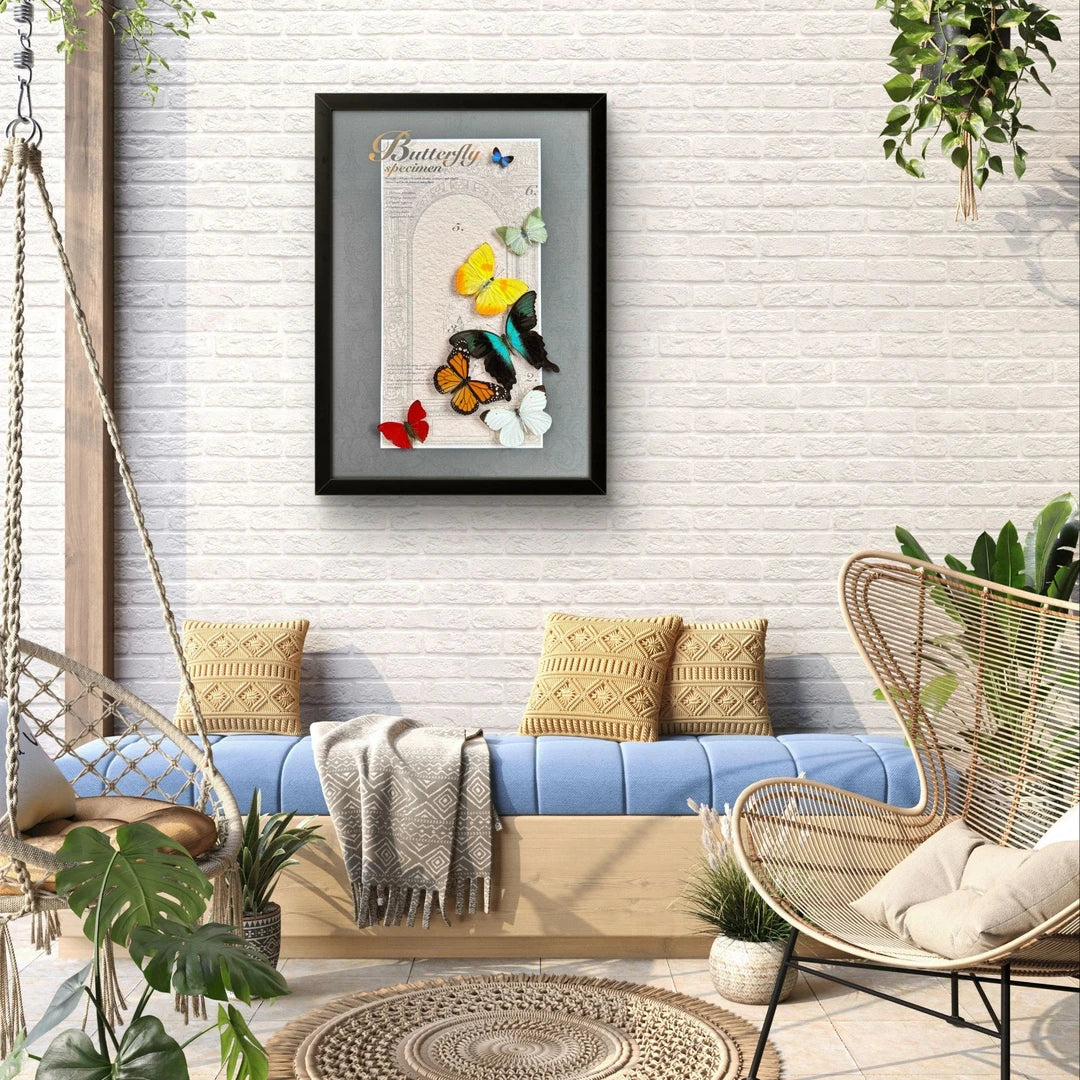 FLORAFLY "Spring" luxury-style butterfly assemblage vertical wood frame real butterfly picture frame simple decorative art gift - image 3