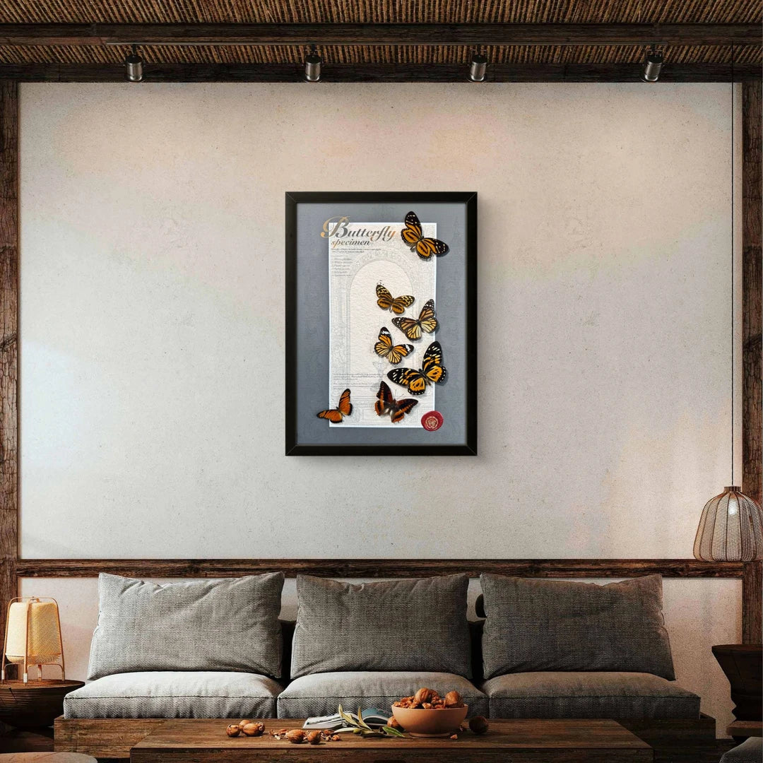 FLORAFLY "Autumn" real butterfly specimen porch decoration painting sofa living room shop wall art creative gift - image 4