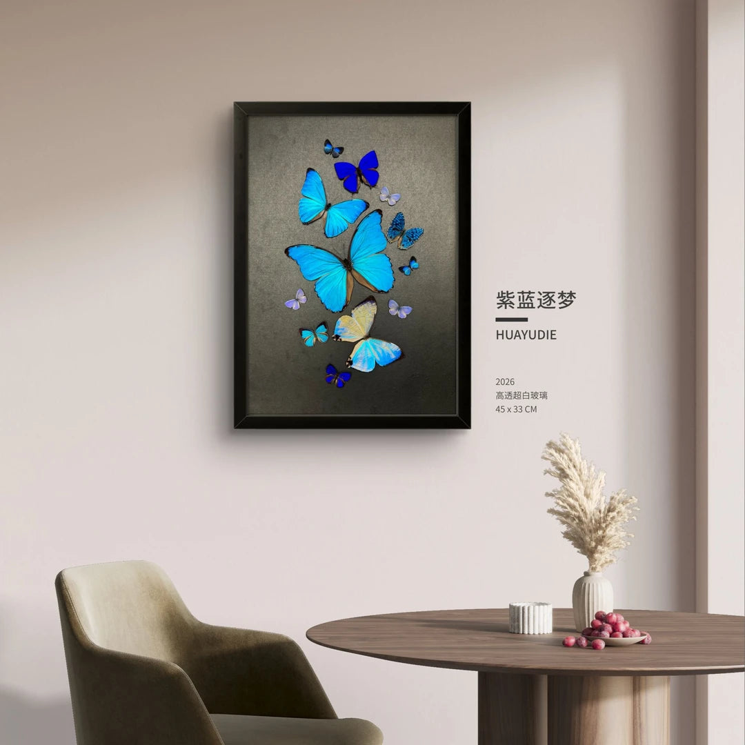 FLORAFLY "Purple and Blue Chasing Dreams" light luxury Italian decorative art living room bedroom entrance simple premium wall art - image 3