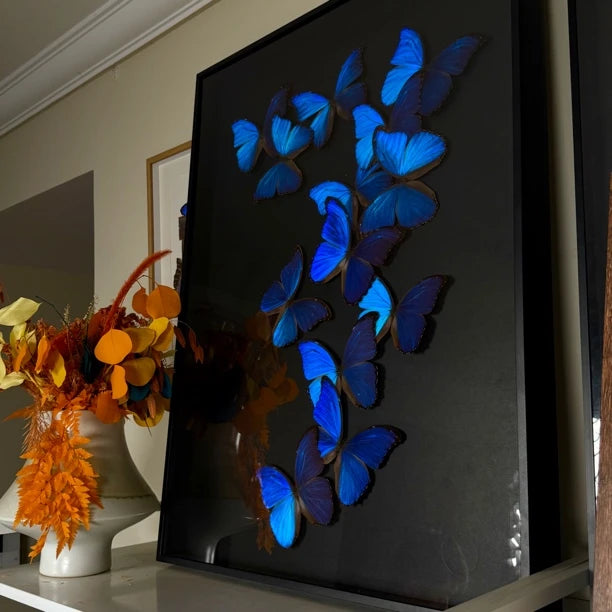 FLORAFLY "Blue Shadow" atmospheric butterfly new bedroom decoration painting living room wall art entrance premium wall art - image 4