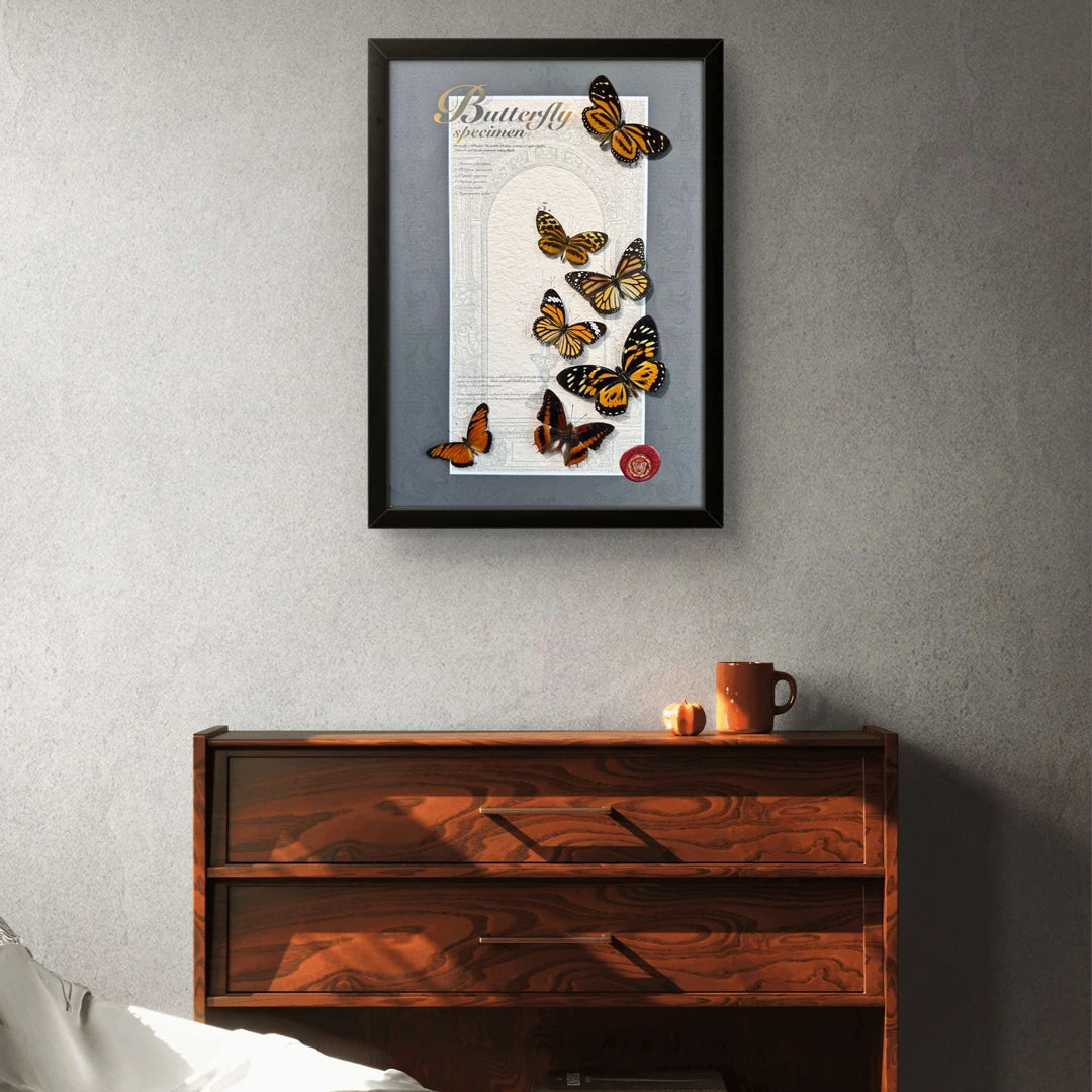 FLORAFLY "Autumn" real butterfly specimen porch decoration painting sofa living room shop wall art creative gift - image 3