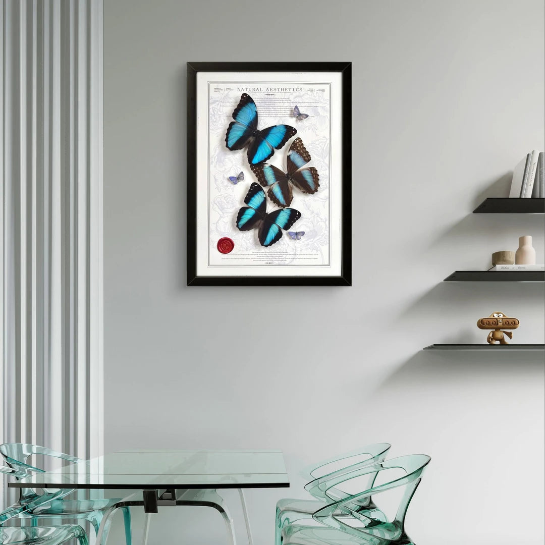 FLORAFLY "Triple Realm" luxury-style butterfly assemblage vertical wood frame real butterfly specimen frame decorative art gift - image 5