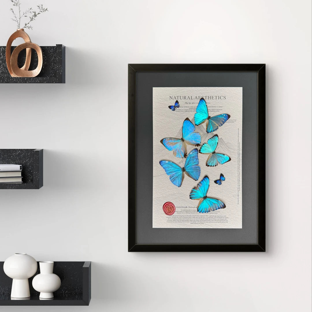 FLORAFLY "Midsummer Night" luxury-style butterfly assemblage vertical wood frame real butterfly specimen frame decorative art gift - image 1