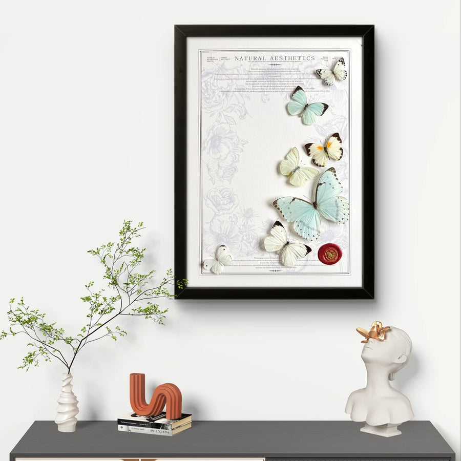 FLORAFLY "Winter Hidden" original real butterfly specimen porch decoration painting living room shop hanging creative gift