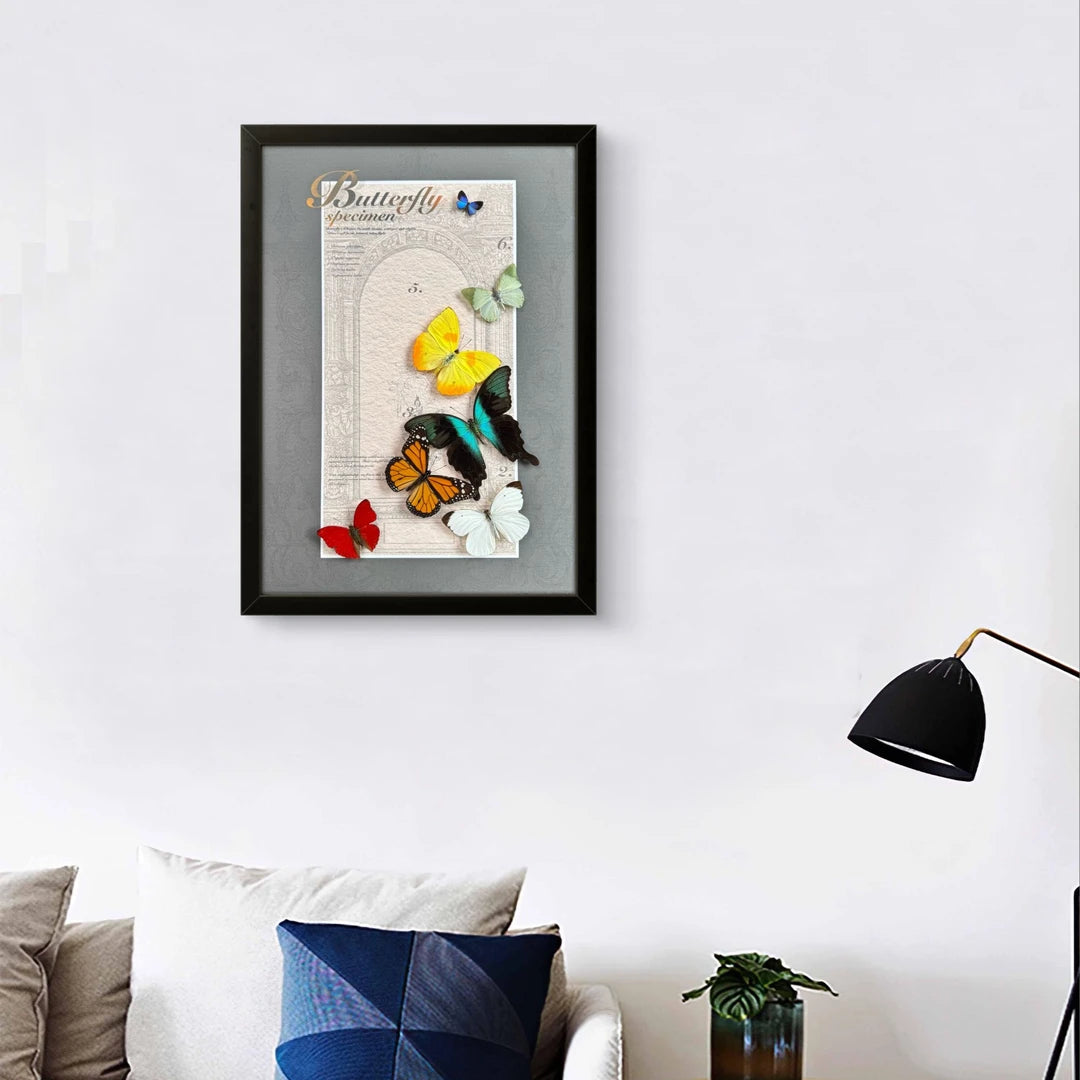FLORAFLY "Spring" luxury-style butterfly assemblage vertical wood frame real butterfly picture frame simple decorative art gift - image 5