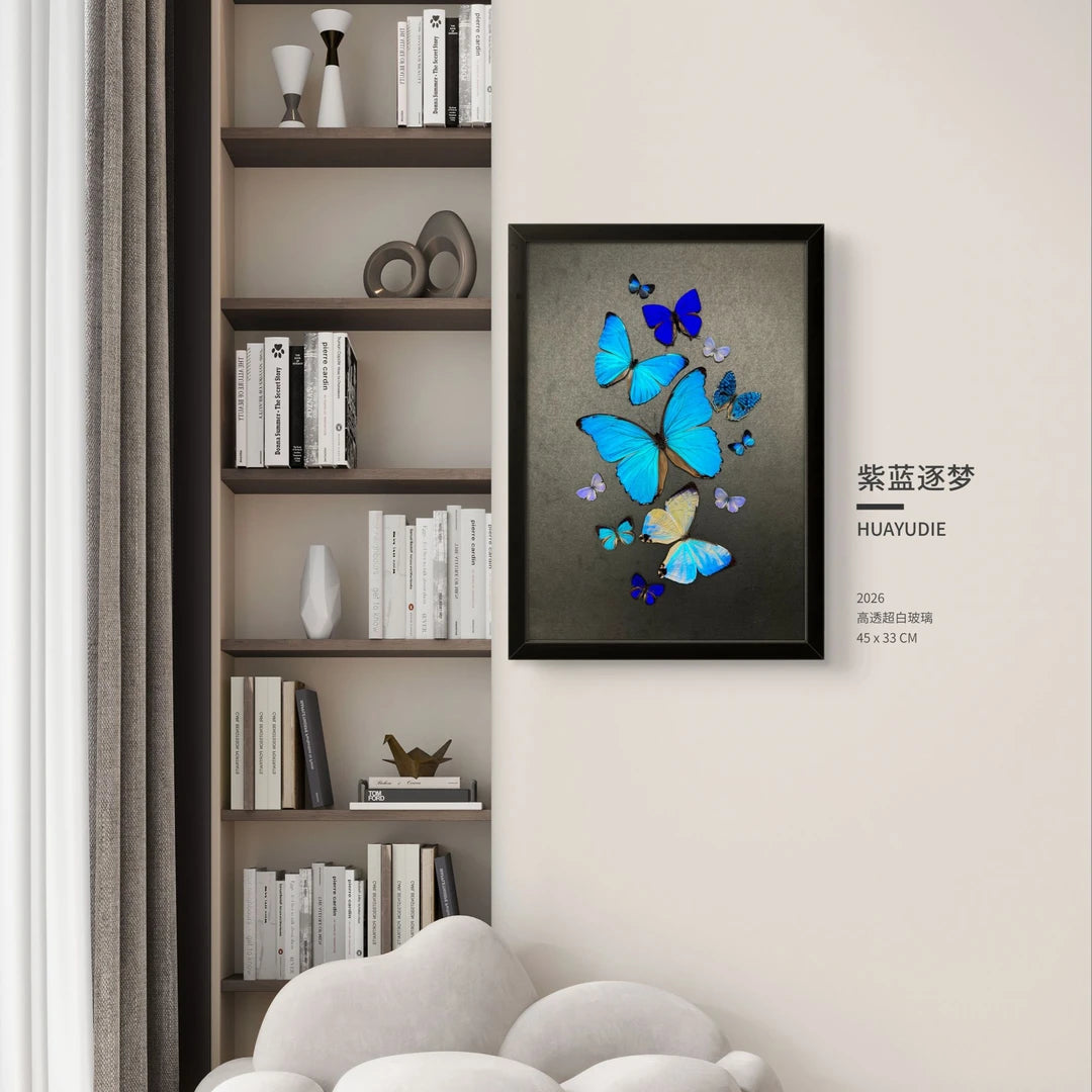 FLORAFLY "Purple and Blue Chasing Dreams" light luxury Italian decorative art living room bedroom entrance simple premium wall art - image 5