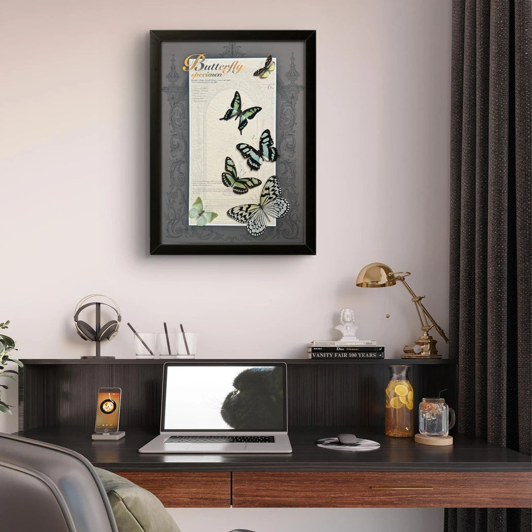 FLORAFLY "Summer" luxury-style butterfly assemblage vertical wood frame real butterfly picture frame simple decorative art gift - image 1